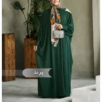 مانتو عبایی پرند مشکی کد 1401 - Image 3