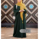 مانتو عبایی پرند مشکی کد 1401 - Image 8