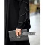 مانتو عبایی کایلین مشکی کد 1407 - Image 3