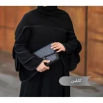 مانتو عبایی کایلین مشکی کد 1407 - Image 4