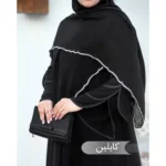 مانتو عبایی کایلین مشکی کد 1407