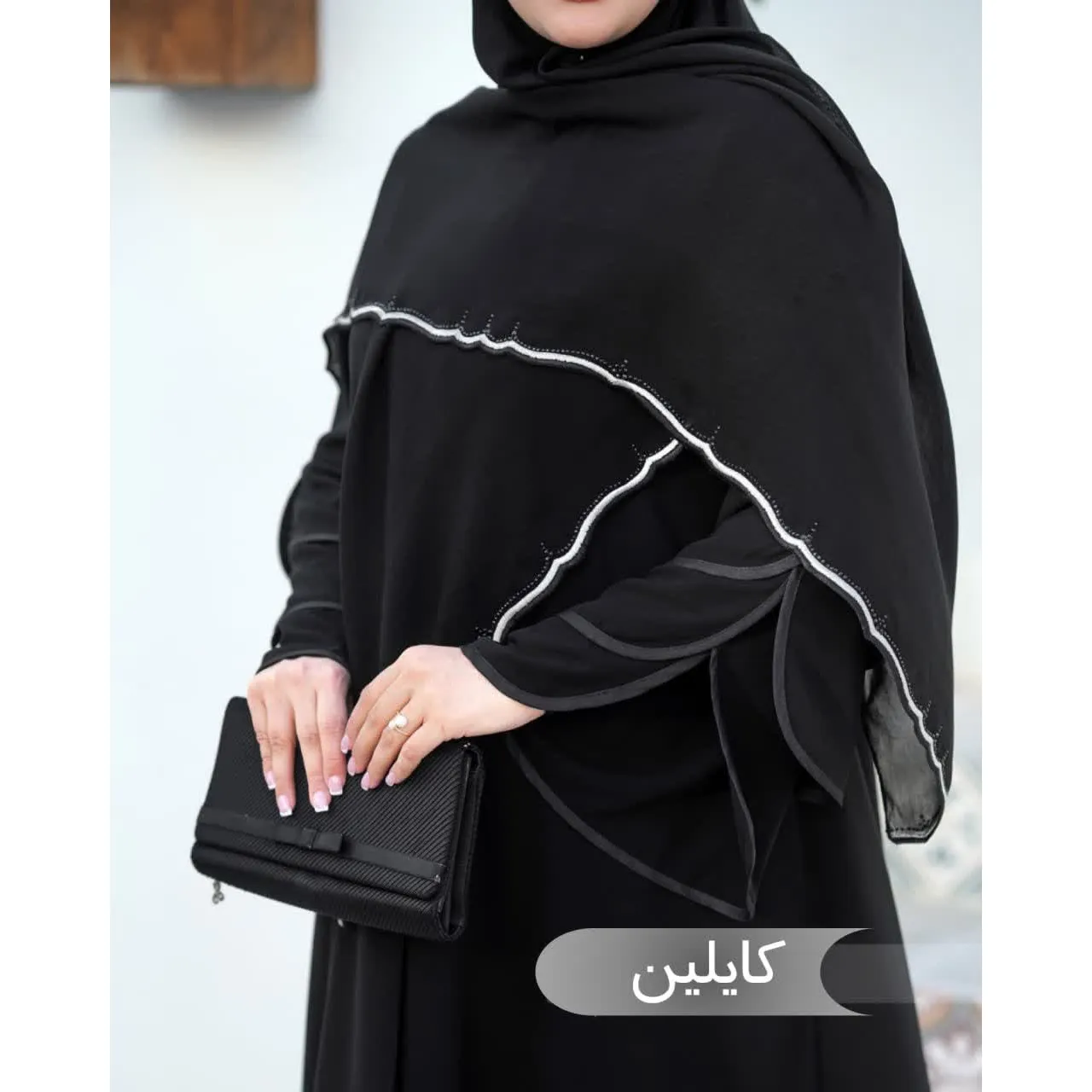 مانتو-عبایی-کایلین-مشکی-کد-1407-5213-VJWY2 مانتو عبایی کایلین مشکی کد 1407 - Image 1
