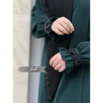مانتو عبایی گلناز مشکی کد 1406 - Image 4