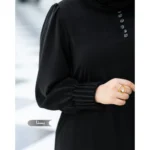 مانتو عبایی یسنا مشکی کد 1403 - Image 2
