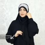 هد شال اسپرت کرپ حریر جت بلک نجلا - Image 3