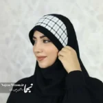 هد شال اسپرت کرپ حریر جت بلک نجلا - Image 4