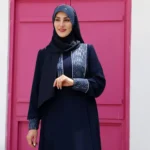 هد شال مجلسی مدل ضحی جین سرمه ای - Image 2