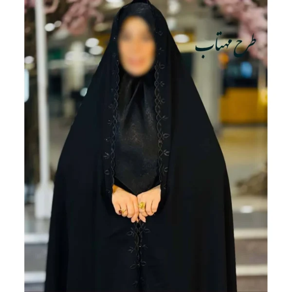 چادر مشکی سنتی گلدوزی مهتاب کد 0065 - تصویر 2