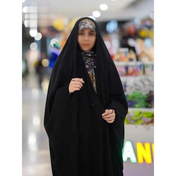 چادر مشکی عربی جواهردوزی آتنا کد 12090 - تصویر 2