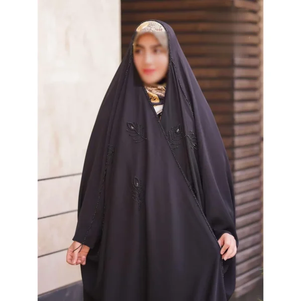 چادر مشکی عربی جواهردوزی آدرینا کد 12091 - تصویر 2