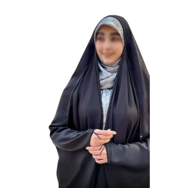 چادر مشکی عربی جواهردوزی ثمین کد 12057 - تصویر 2