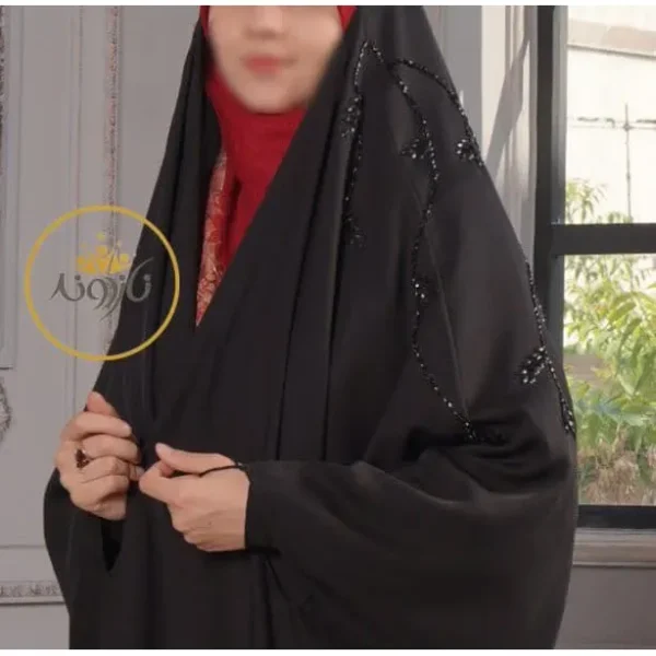 چادر مشکی عربی جواهردوزی ثنا کد 12046 - تصویر 3