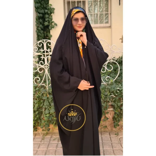 چادر مشکی عربی جواهردوزی خاتون کد 12040 - تصویر 2