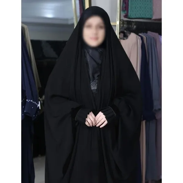 چادر مشکی عربی جواهردوزی شیوا مخملی کد 12071 - تصویر 4