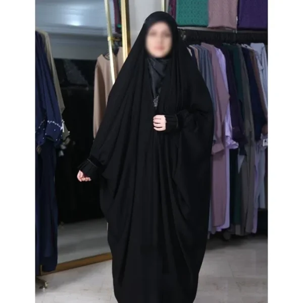چادر مشکی عربی جواهردوزی شیوا مخملی کد 12071 - تصویر 5