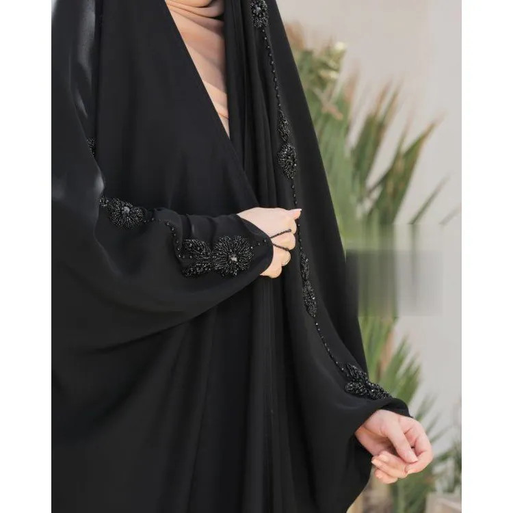 چادر-مشکی-عربی-جواهردوزی-مریم-کد-12080-6220 چادر مشکی عربی جواهردوزی مریم کد 12080 - Image 1