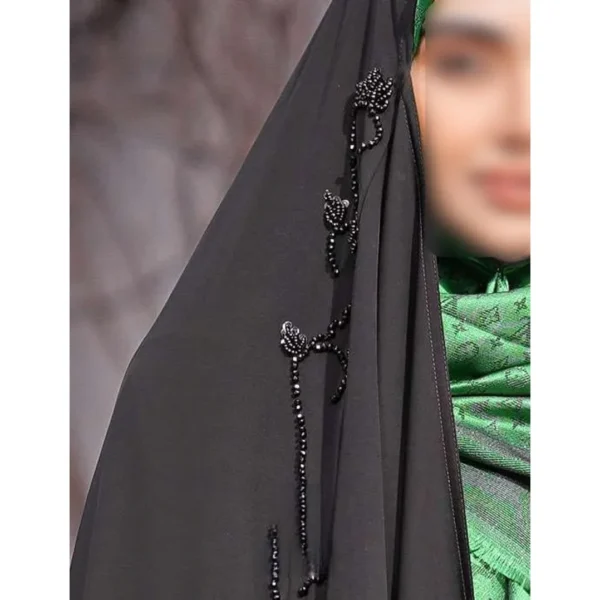 چادر مشکی عربی جواهردوزی مشکات کد 12064 - تصویر 2