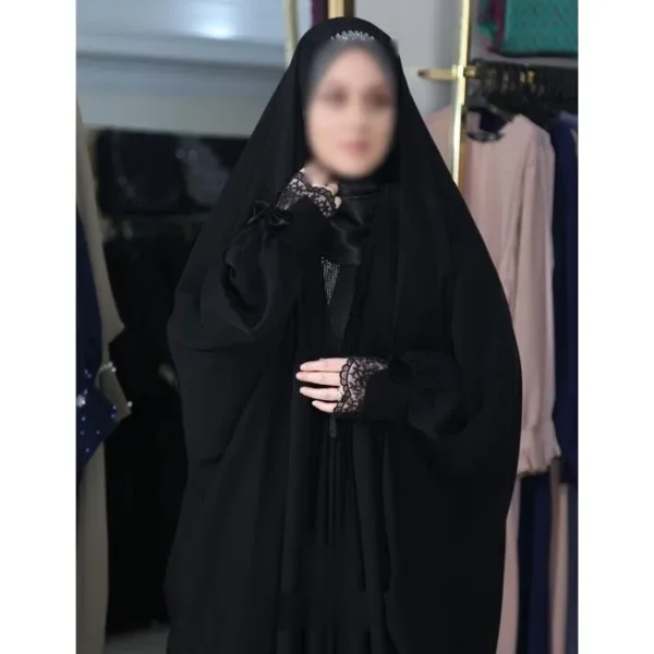 چادر مشکی عربی جواهردوزی هستی کد 12074 - تصویر 6