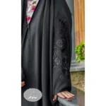 چادر مشکی عربی گلدوزی نیلوفر کد 12021 - Image 2