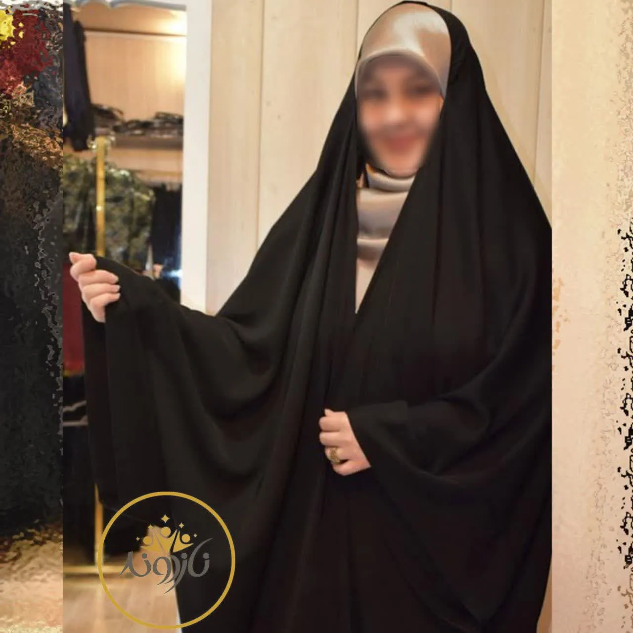 چادر-مشکی-پرنسس-یاسمین-کدch1206-5663 چادر مشکی پرنسس یاسمین کدch1206 - Image 1