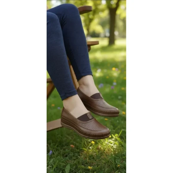 کفش طبی زنانه چرم با پد خارپاشنه طرح (p shoes 06) - تصویر 2