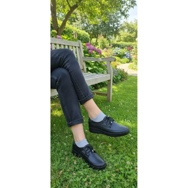 کفش طبی زنانه چرم بندی لئون طرح (p shoes02) - تصویر 3