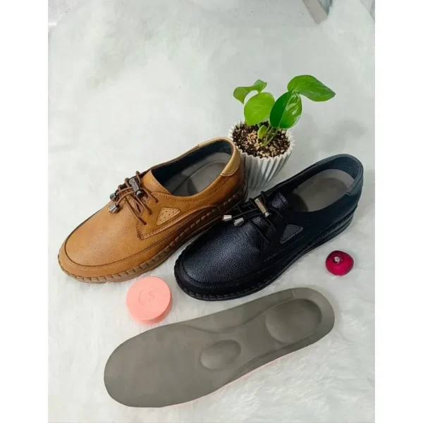 کفش طبی زنانه چرم بندی لئون طرح (p shoes02) - تصویر 2
