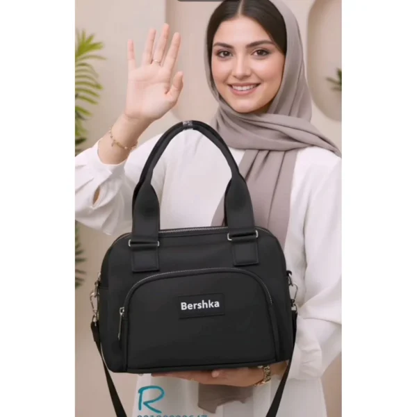 کیف دوشی زنانه 4 زیپ کار مشهد طرح (A bershka) - Image 8