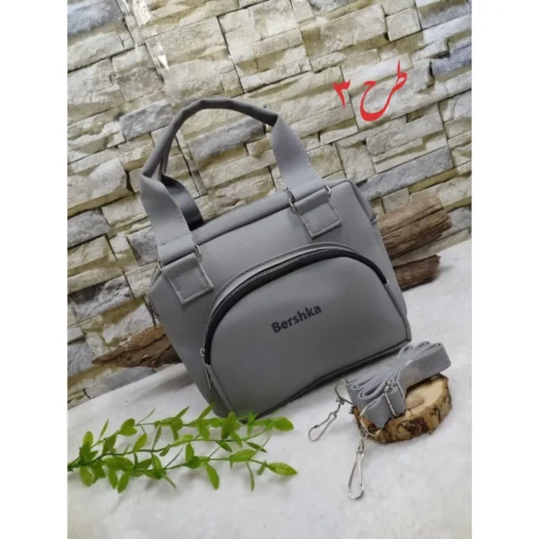 کیف دوشی زنانه 4 زیپ کار مشهد طرح (A bershka) - Image 11