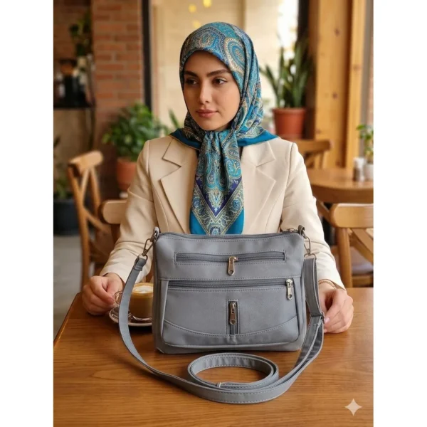 کیف دوشی زنانه 6 زیپ کار مشهد طرح (A 6zipper 01) - Image 20