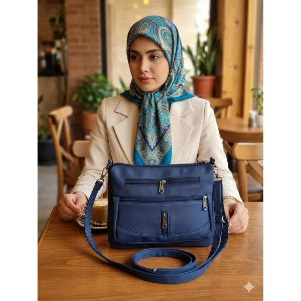 کیف دوشی زنانه 6 زیپ کار مشهد طرح (A 6zipper 01) - Image 22