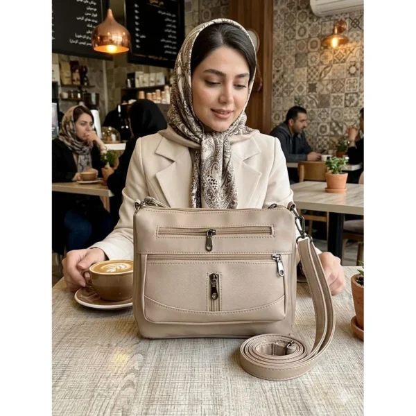 کیف دوشی زنانه 6 زیپ کار مشهد طرح (A 6zipper 01) - Image 7