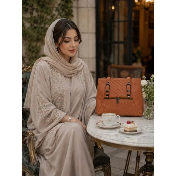 کیف زنانه گلدوزی 2 سگک کار مشهد طرح (A embroidery 01) - Image 8
