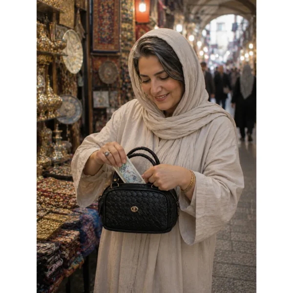 کیف پول زنانه دستی 3 زیپ کار مشهد طرح (A wallet01) - Image 5