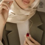 گردن بند استیل طرح یاقوت کد 0227002 - Image 4