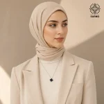 گردنبند استیل ونکلیف تک گل مشکی نقره ای کد 509428063 - Image 3