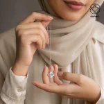 گردنبند استیل ونکلیف تک گل نقره ای کد 509428063 - Image 4
