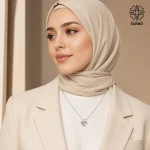 گردنبند استیل ونکلیف تک گل نقره ای کد 509428063 - Image 3