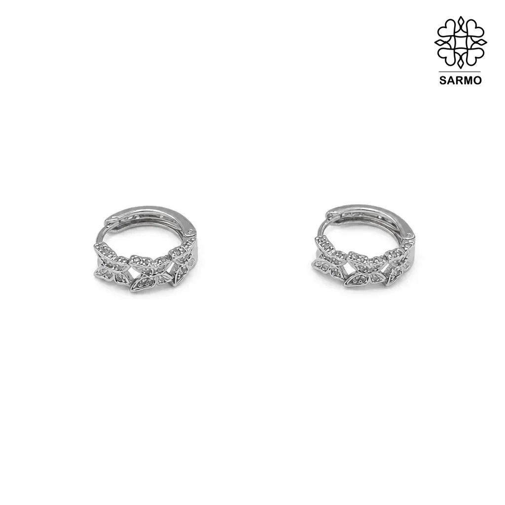 گوشواره-ژوپینگ-طرح-پروانه-ها-کد-405230112-1018-syd26 گوشواره پروانه نقره ای ژوپینگ کد 405230112 - Image 1