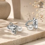 گوشواره پروانه نقره ای ژوپینگ کد 405230042 - Image 2
