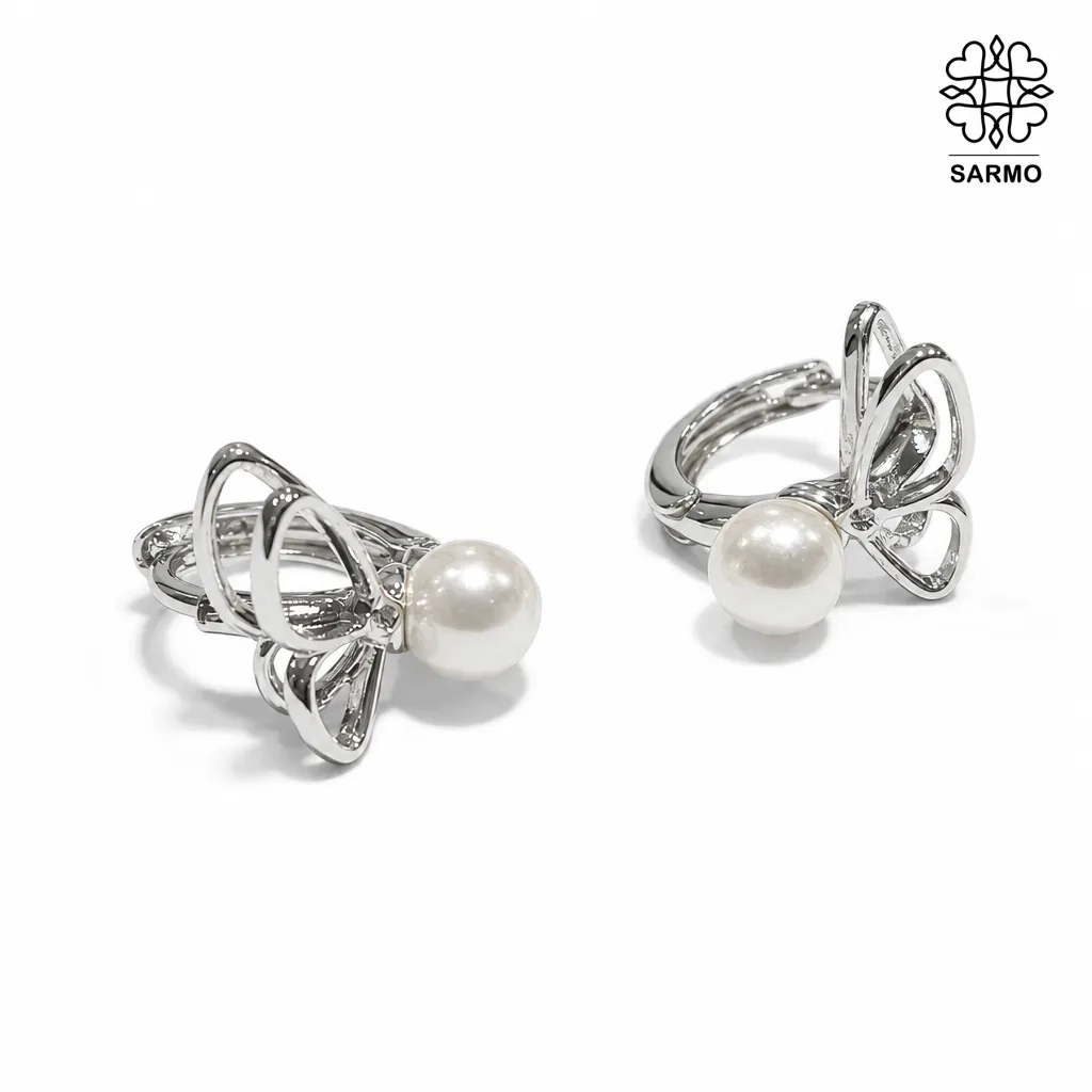 گوشواره-ژوپینگ-پروانه-کد-405230042-1080-JLAxB گوشواره پروانه نقره ای ژوپینگ کد 405230042 - Image 1