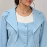 کراپ کت مازراتی روژین آبی - تصویر 3