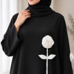 عبا ژاکلین رزا مشکی سفید - تصویر 4