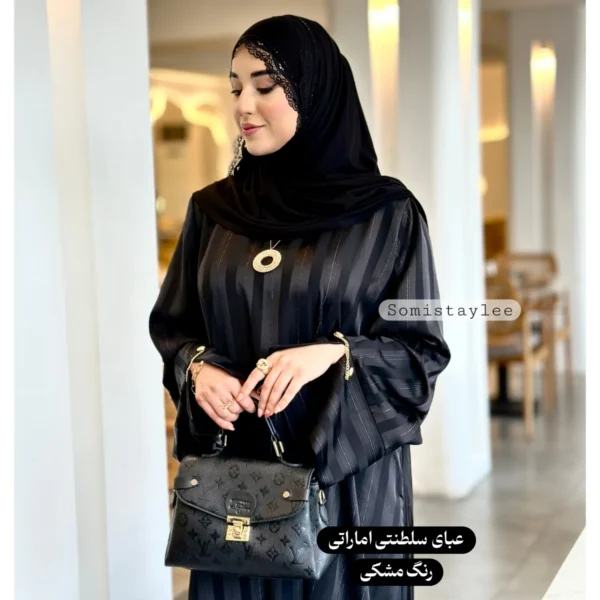 عبای سلطنتی اماراتی پارچه ابریشم وارداتی - تصویر 12