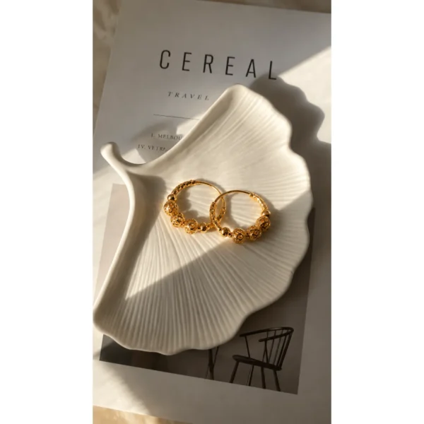 گوشواره حلقه ای طرح طلا - تصویر 2